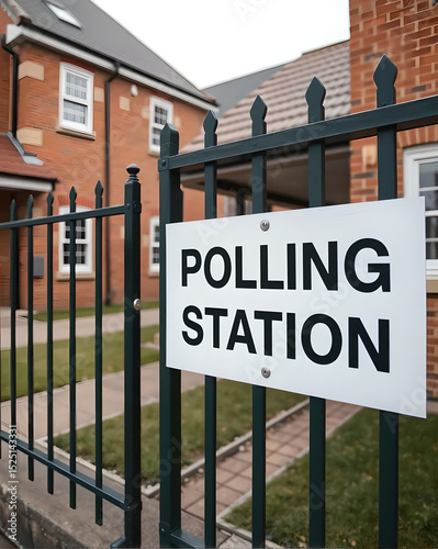 Polling Station Sign - Railings 