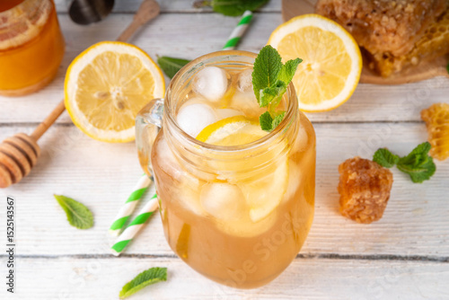 Citrus and honey mocktail, mead iced tea