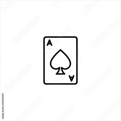 Ace of Spades Playing Card Line Icon