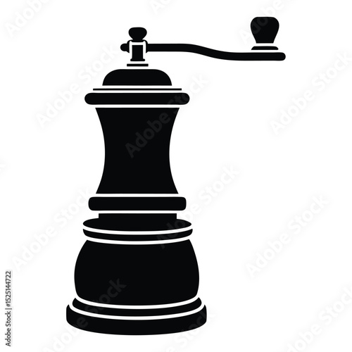 Black and White of a Manual Kitchen Grinder for Pepper or Spices