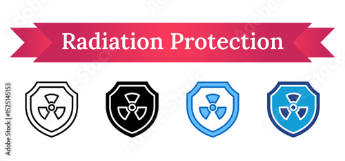 Radiation Protection Multi Style - Shield with radiation symbol, representing secure shielding from radioactive hazards