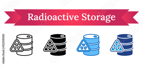 Radioactive Storage Multi Style - Barrel with radiation symbol, representing storage of hazardous radioactive materials