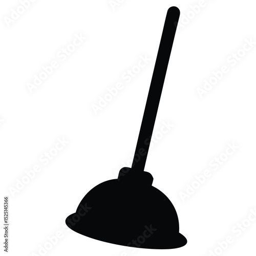 Black Rubber Plunger with Handle for Plumbing and Drain Cleaning Tasks