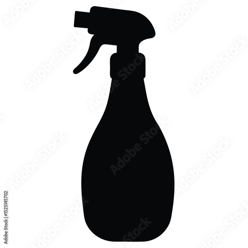 Black Silhouette of a Spray Bottle Cleaning, Gardening, and Disinfecting Applications
