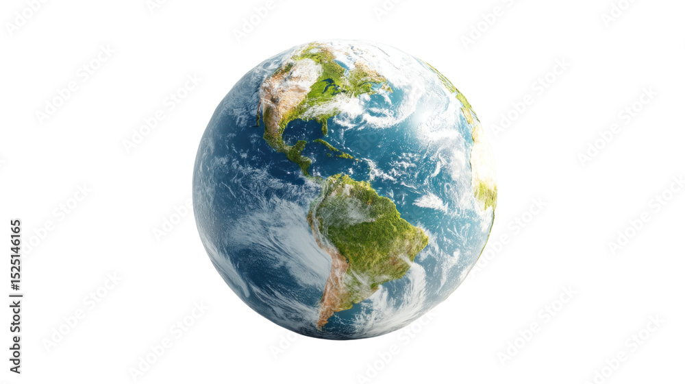 Fototapeta premium Global Outlook: An awe-inspiring view of our planet earth, radiating peace and tranquility, showcasing the beauty and intricacies of continents and oceans. 