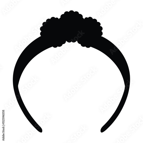Elegant Black Headband Silhouette with Floral Accent for Fashion and Style