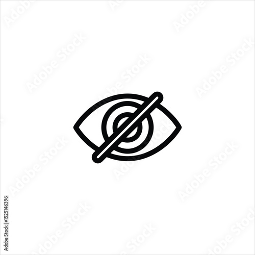 Hidden Eye Privacy Line Icon Vector