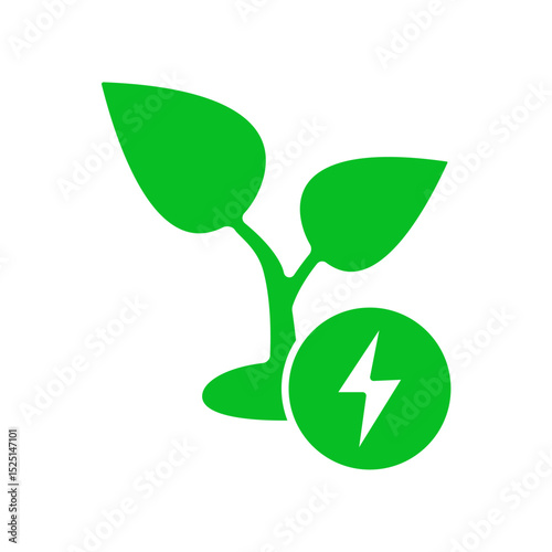 Icon a green energy, isolated against a clean background.