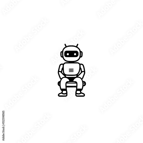 Sitting Robot Icon