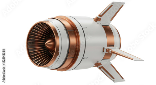 Jet engine on white background