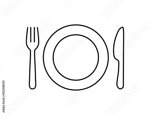 knife kitchen set , for food, fork, vector drawing