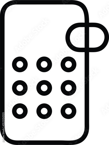 Line art icon of a combination lock keypad isolated on white background
