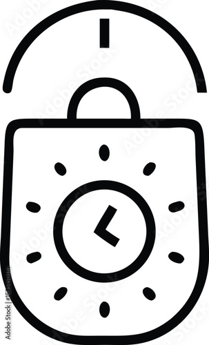 Line art icon of a dial lock keypad black and white isolated on white background