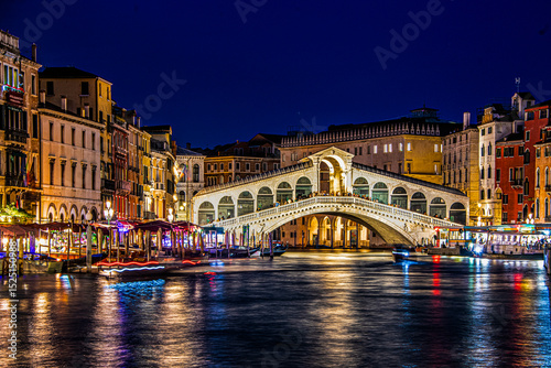Venice Rialto Bridge by night