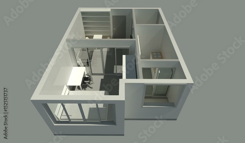 3D illustration of interior project 