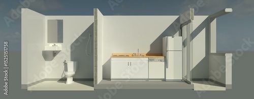 3D illustration of interior project 