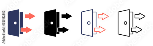 Exit icon sheet multiple style collection