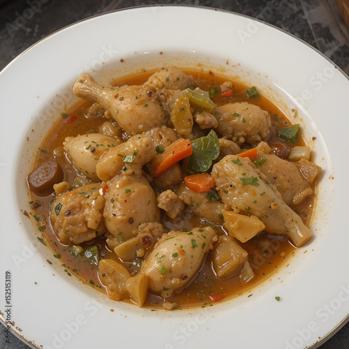 Chicken gizzard stew photo