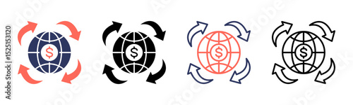 Globalization icon sheet multiple style collection