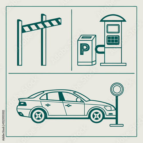 Smart Parking System Automated Gate, Payment Kiosk, and Parking Guidance