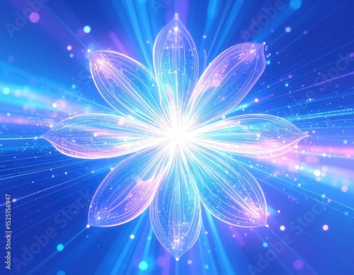 Data Blooming into a Creative Digital Flower, Generated image