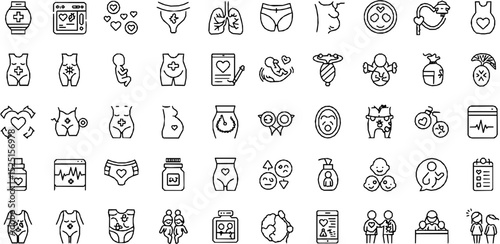 Pregnancy editable stroke outline icon isolated on white background flat vector illustration. Pixel perfect. 64 x 64.

