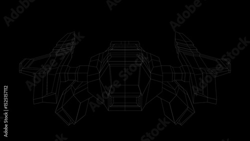 3D illustration of Sci-fi model