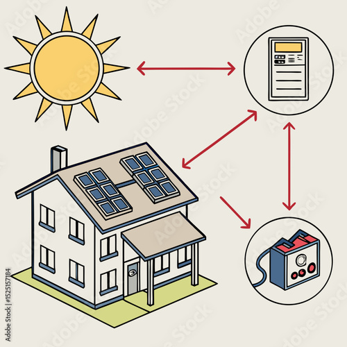 Harnessing Solar Power A Home Energy System Diagram
