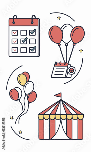 Planning a Festive Event Checklist, Balloons, and Tent