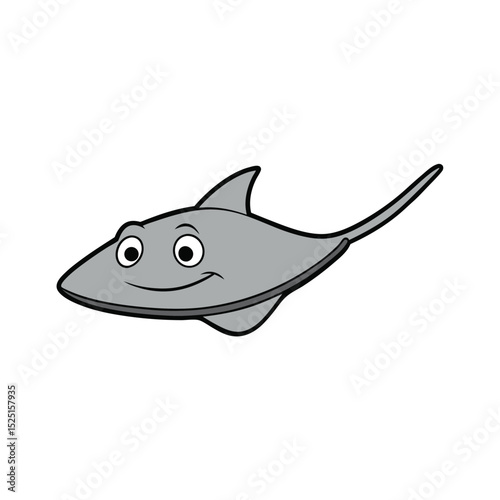 cute cartoon stingray vector illustration