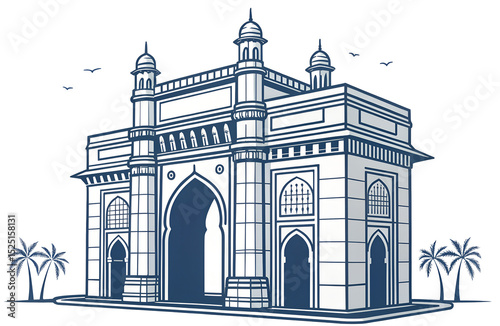 Gateway of India minimalist vector art generative ai