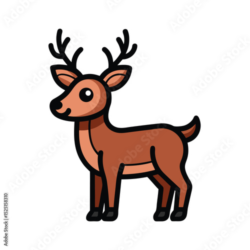 cute cartoon reindeer vector illustration