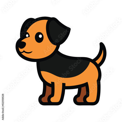 cute cartoon puppy vector illustration