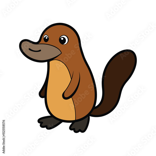 cute cartoon platypus vector illustration
