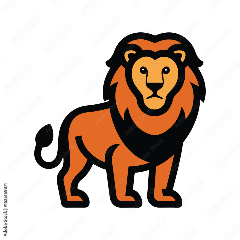 Fototapeta premium lion cartoon isolated on white