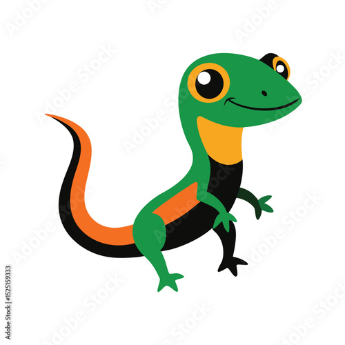 A cute cartoon lizard vector illustration