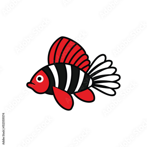 cartoon vector illustration of a lion fish