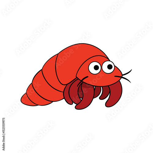 vector illustration of cartoon crab