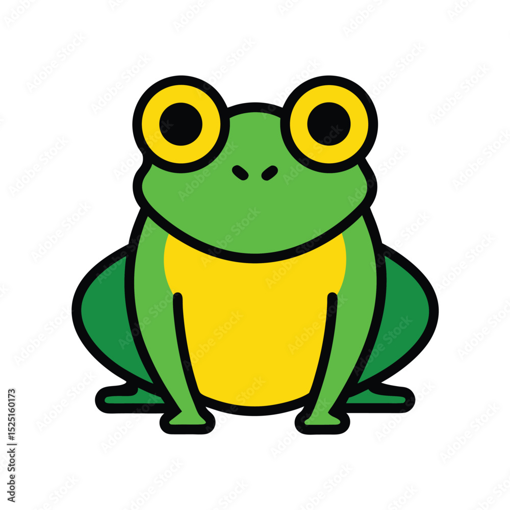 Obraz premium cute cartoon frog vector illustration
