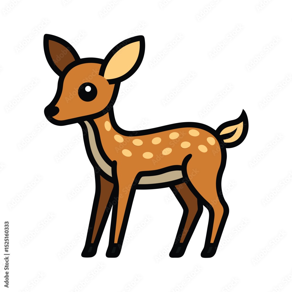 Fototapeta premium cute cartoon fawn vector illustration