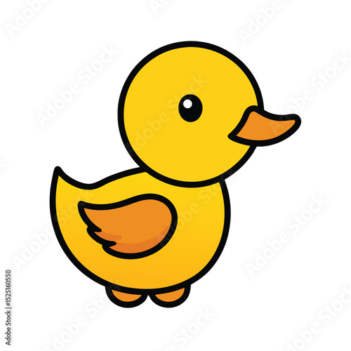 cute cartoon duckling vector illustration