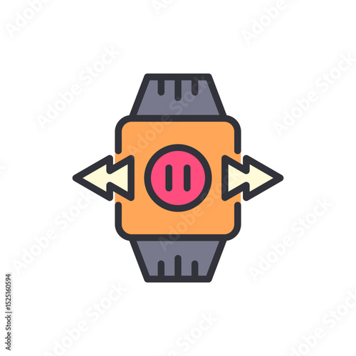 Smartwatch Gesture Control For Device Functionality Concept Illustration