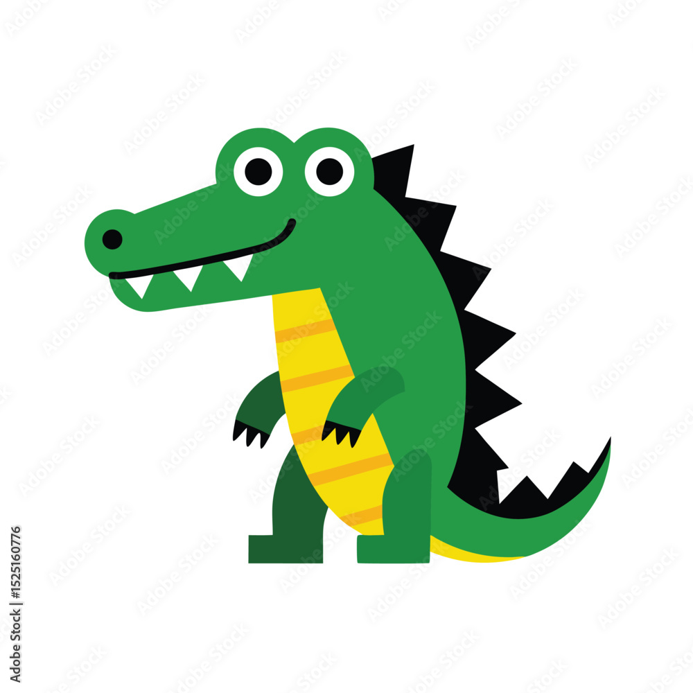 Fototapeta premium A cute cartoon crocodile vector illustration