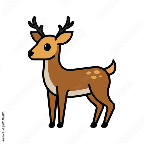A cute cartoon deer vector illustration