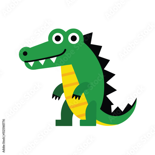 A cute cartoon crocodile vector illustration