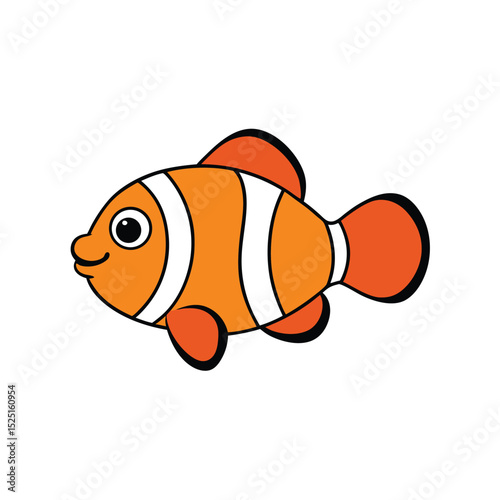 A cute cartoon clown fish vector illustration