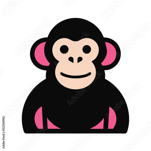 A cute cartoon chimpanzee vector illustration