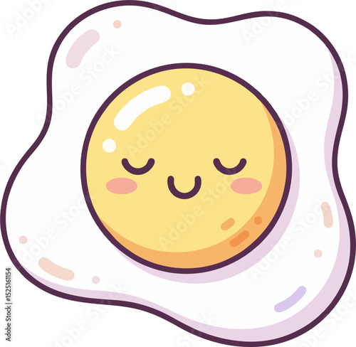 egg with a sleepy face on the yolk
