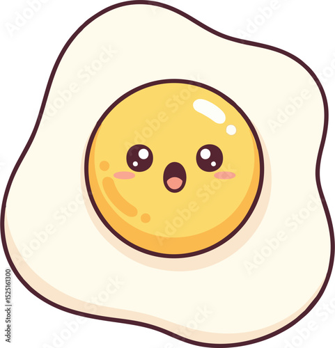 egg with a surprised face on the yolk