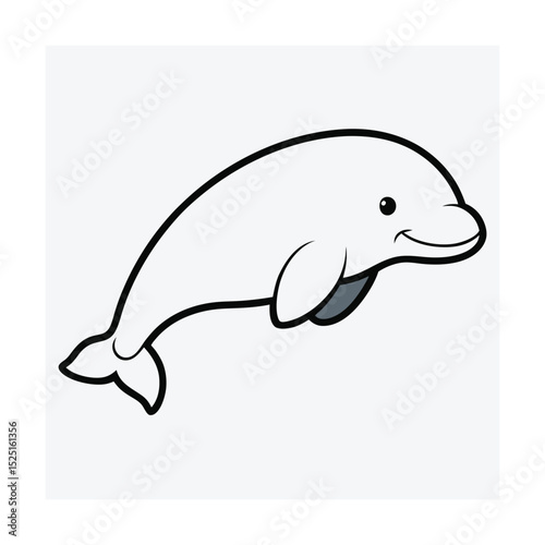 A cute cartoon beluga vector illustration